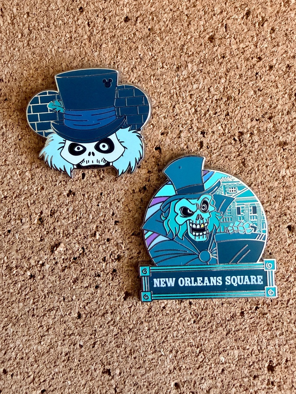 Disneyland Hatbox Ghost Diamond Enamel Pins (Includes a Chaser!) - Set of 2